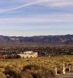 Nevada town and mountains