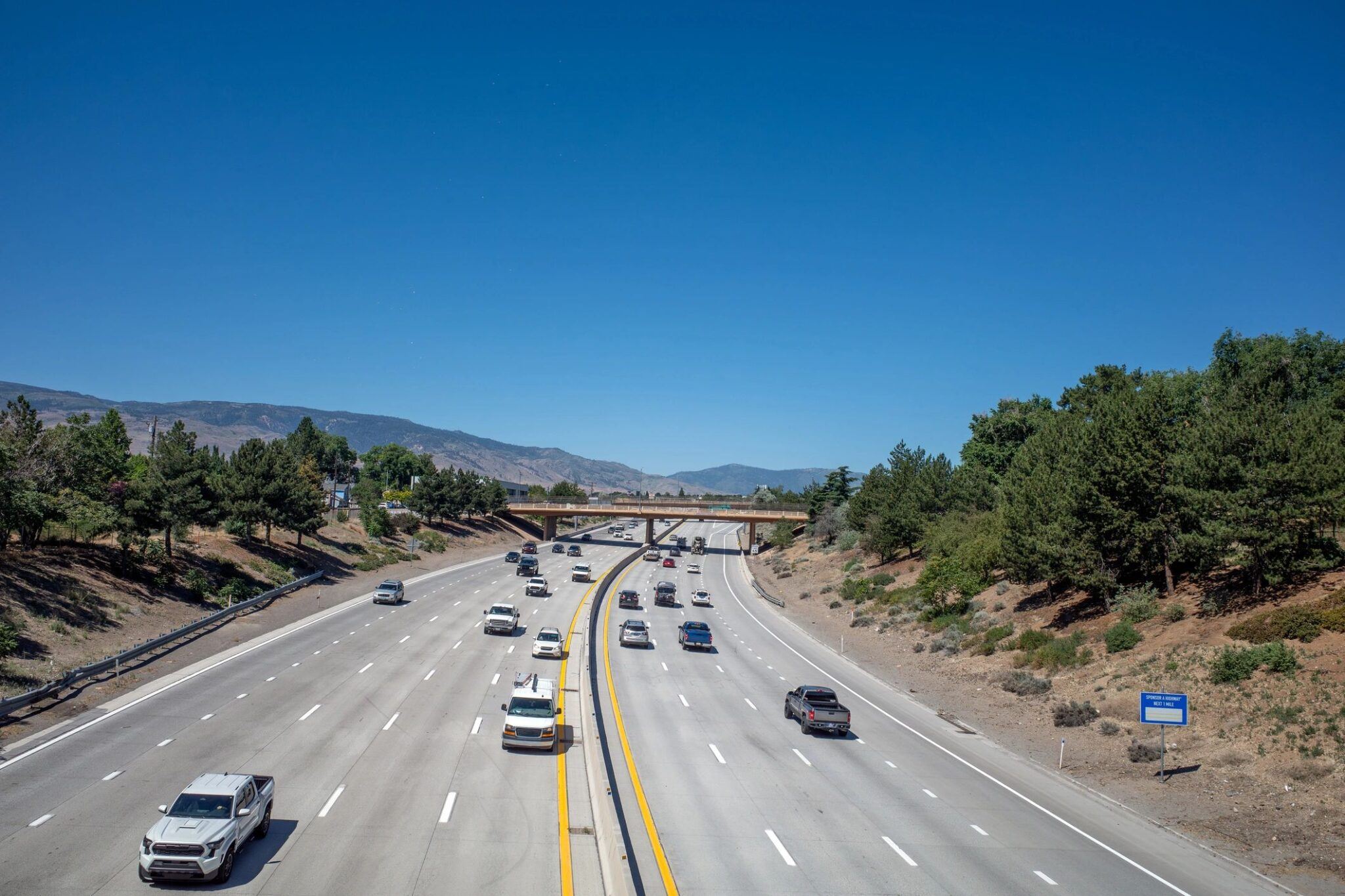 Vehicles on a Nevada highway